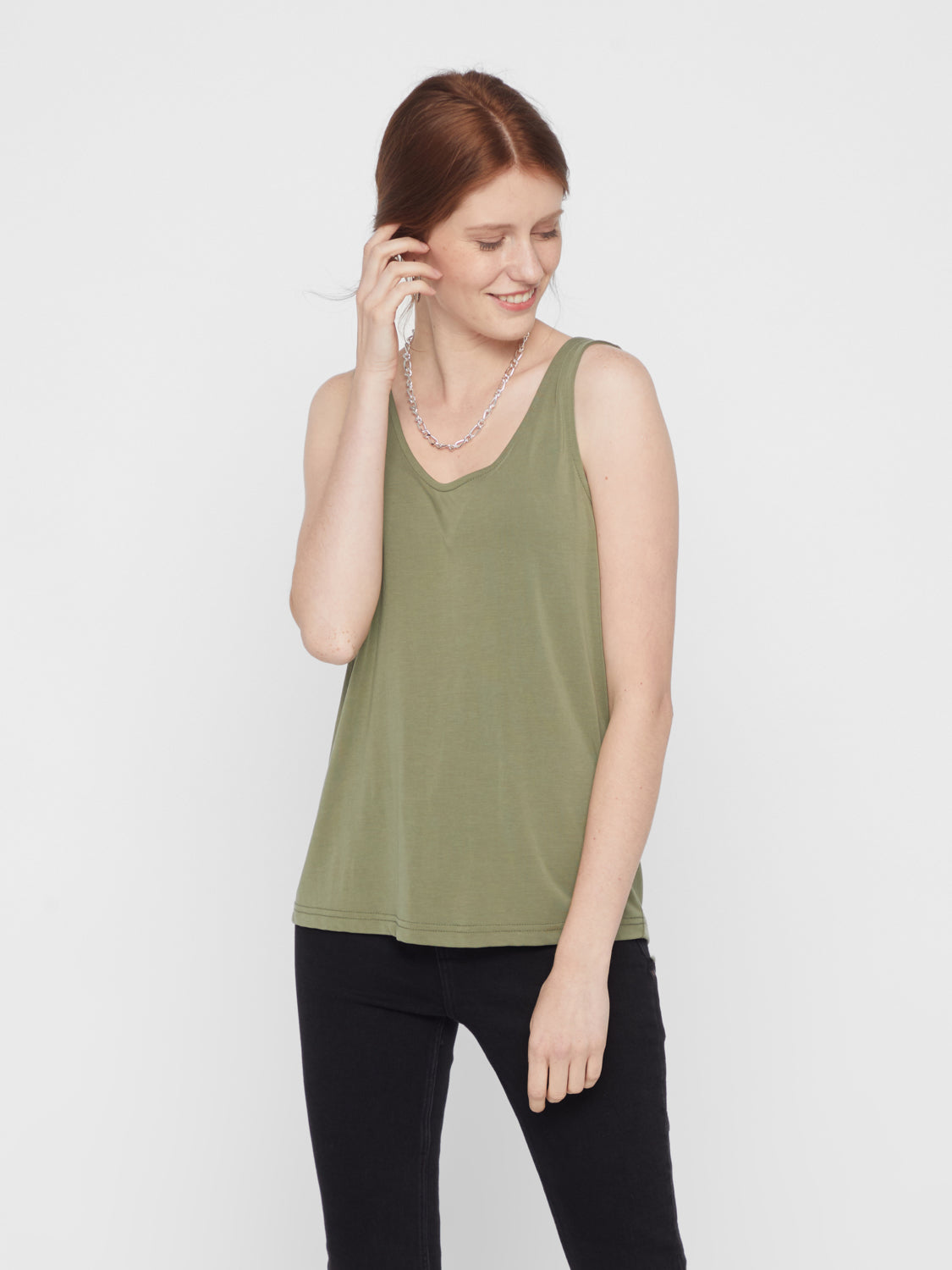PCKAMALA Tank top - deep lichen green